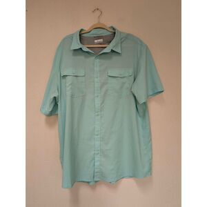 Columbia Mens Omni-Shade Sun Protection Button-up Fishing Shirt Mint Green XXL